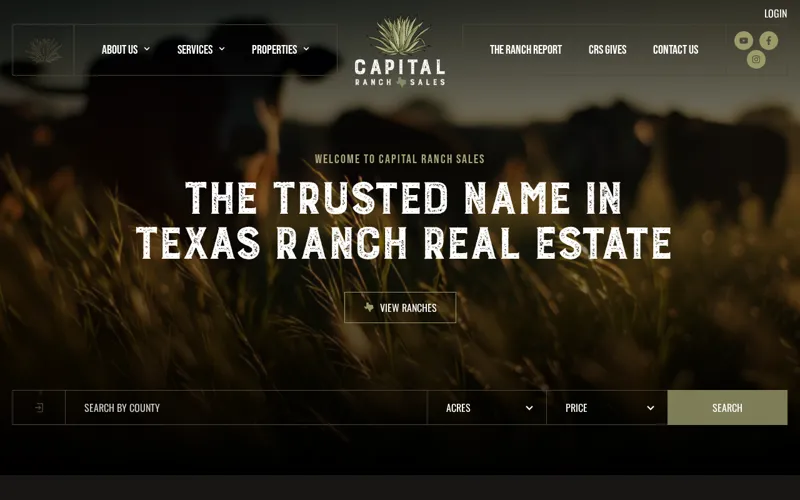 Capital Ranch Sales website homepage