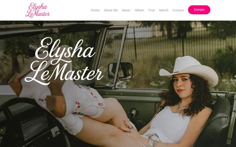 Elysha LeMaster Music website homepage