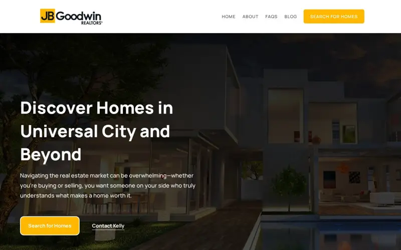 Kelly Messick Real Estate website homepage