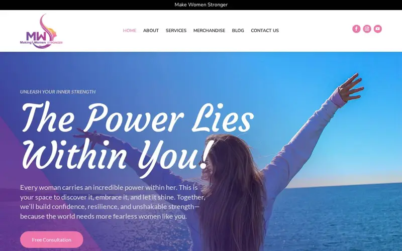 Making Women Stronger website homepage