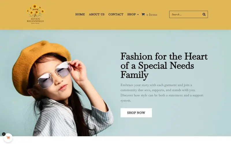 Seven Beginnings website homepage