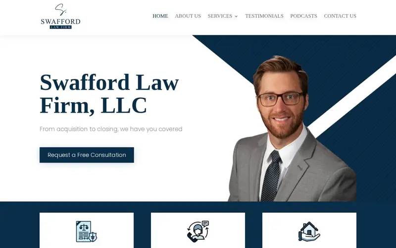 Swafford Law Firm website homepage