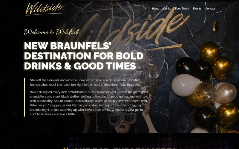 Wildside New Braunfels website homepage